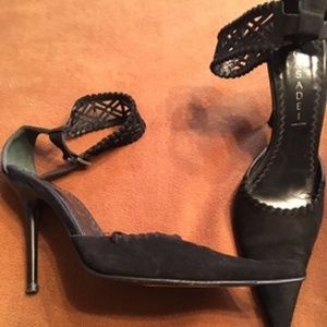 Black Suede Stilettos